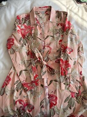 Poetry Pink Floral Long Sleeve Tie-Waist Dress